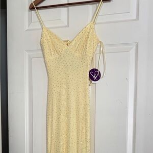 Windsor Pale Yellow Beaded Strap Prom Dresd